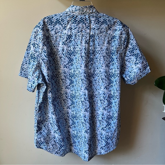 NWOT Robert Graham 2XL honeycomb print blue classic fit button up shirt sleeve - Picture 5 of 8